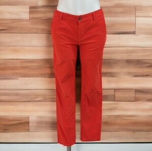 Gap Slim Orange Corduroy Boyfriend Pant Mid Rise Straight Leg Cotton Lightweight